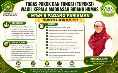 Tupoksi Wakil Kepala Madrasah Bidang Humas